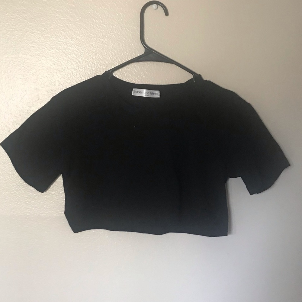 BABES AND FELINES CROP TEE